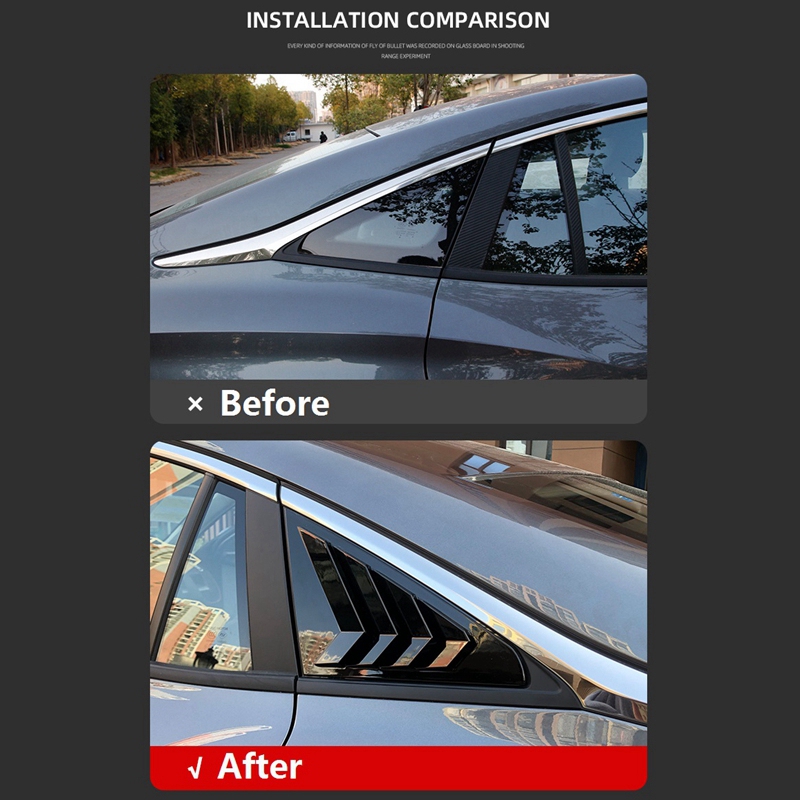 Rear Side Window Louvers, Scoop Louvers Cover Blinds for MG 5 MG5 Car Exterior Accessories