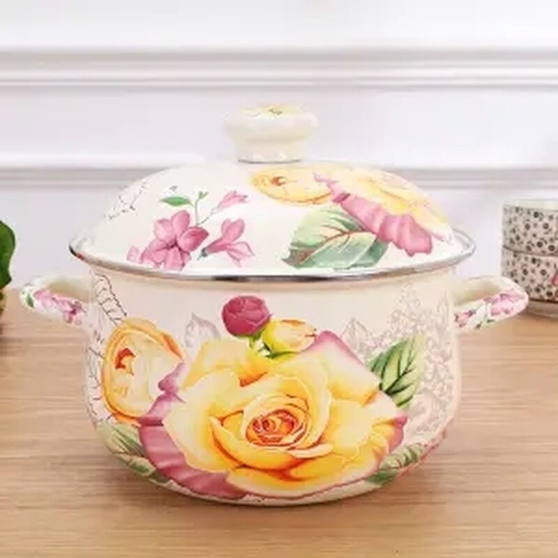 Casserole Cooking Pot Enamel Soup Stew Soup Cook Pot Kitchen Utensil 4 Litre Kitchen Utensil Home Daily Use Ceramic Cookware