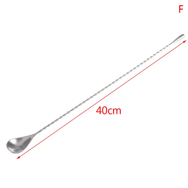 30/40cm Stainless Steel Spiral Pattern Stir Spoon Bar Tool Bar Teadrop Spoon Mixing Cocktail Spoon Bartender Tools: 6