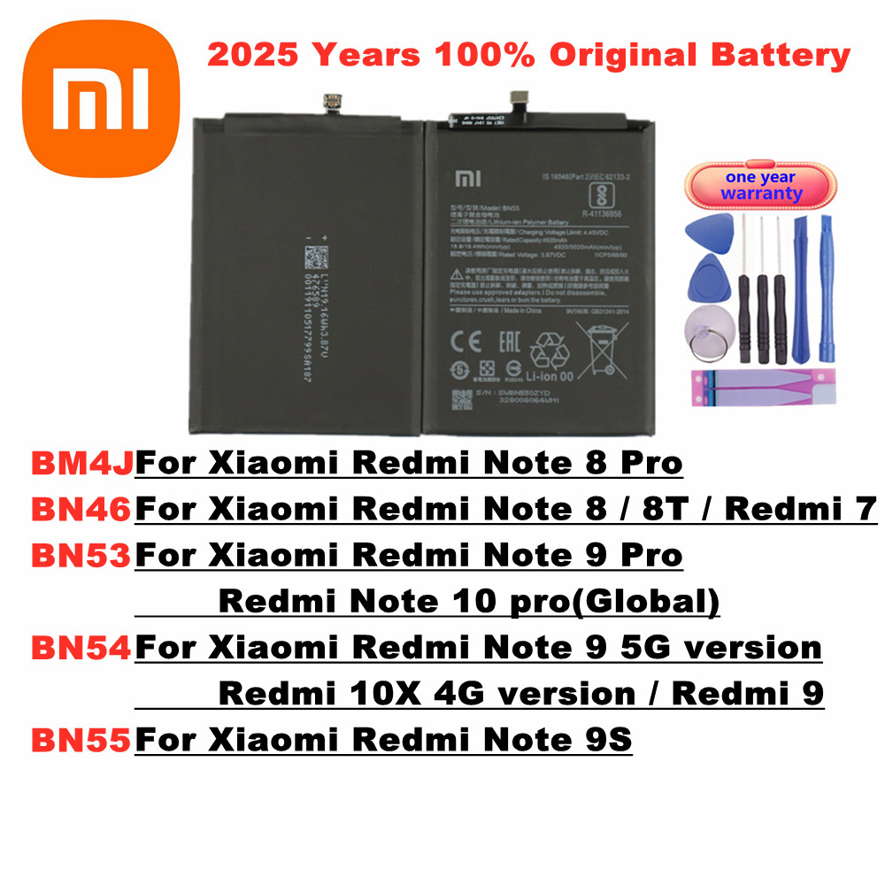 BM4J BN55 Original Battery BN53 BN54 BN46 For Xiaomi Redmi Note 9 9Pro 8 Pro 8pro 8T 9S 10 Pro 10Pro 10X 8Pro / Redmi 7 9