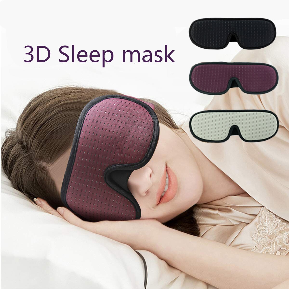 3D Slaapmasker Blokkeren Licht Zachte Gewatteerde Slaap Masker Voor Ogen Slapen Aids Blindfold Eye Cover Slaap Patch Eye ontspanning
