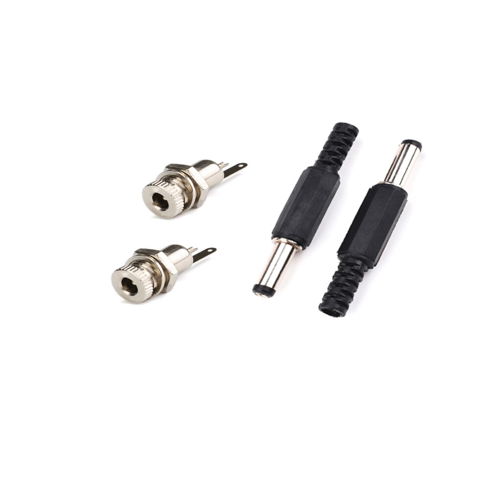10PCS 5 Pairs Power Connector Pin 2.1x5.5 2.5x5.5 Female Plug Jack + Male Plug Jack Socket Adapter DC099 DC022B DC-005