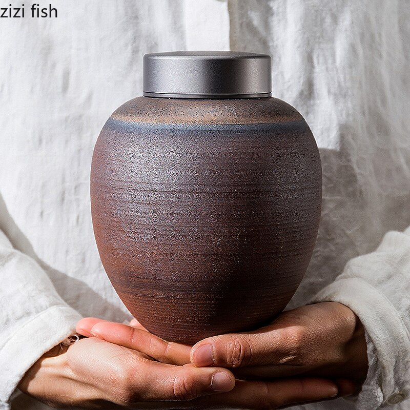 Stoneware Tea Caddy Ceramic Jar Tea Box Tea Container Tea Organizer Storage Tank Candy Jar Decorative Jar Storage Box Tea Can