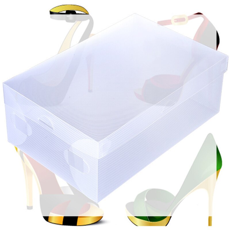 Vouwen opslag schoenendoos Flip type schoen opbergdoos Doorzichtige plastic vochtbestendige verdikking Transparante schoenendoos A11343