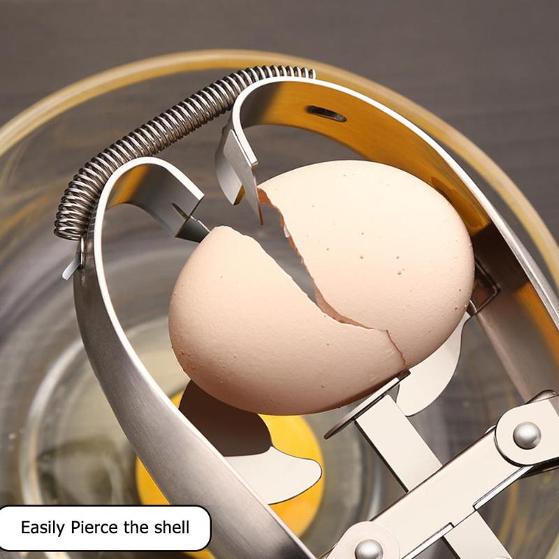 Bærbar ægskaleafbryder rustfrit stål multifunktions ægskærer køkken tilbehør ægstripper gadget