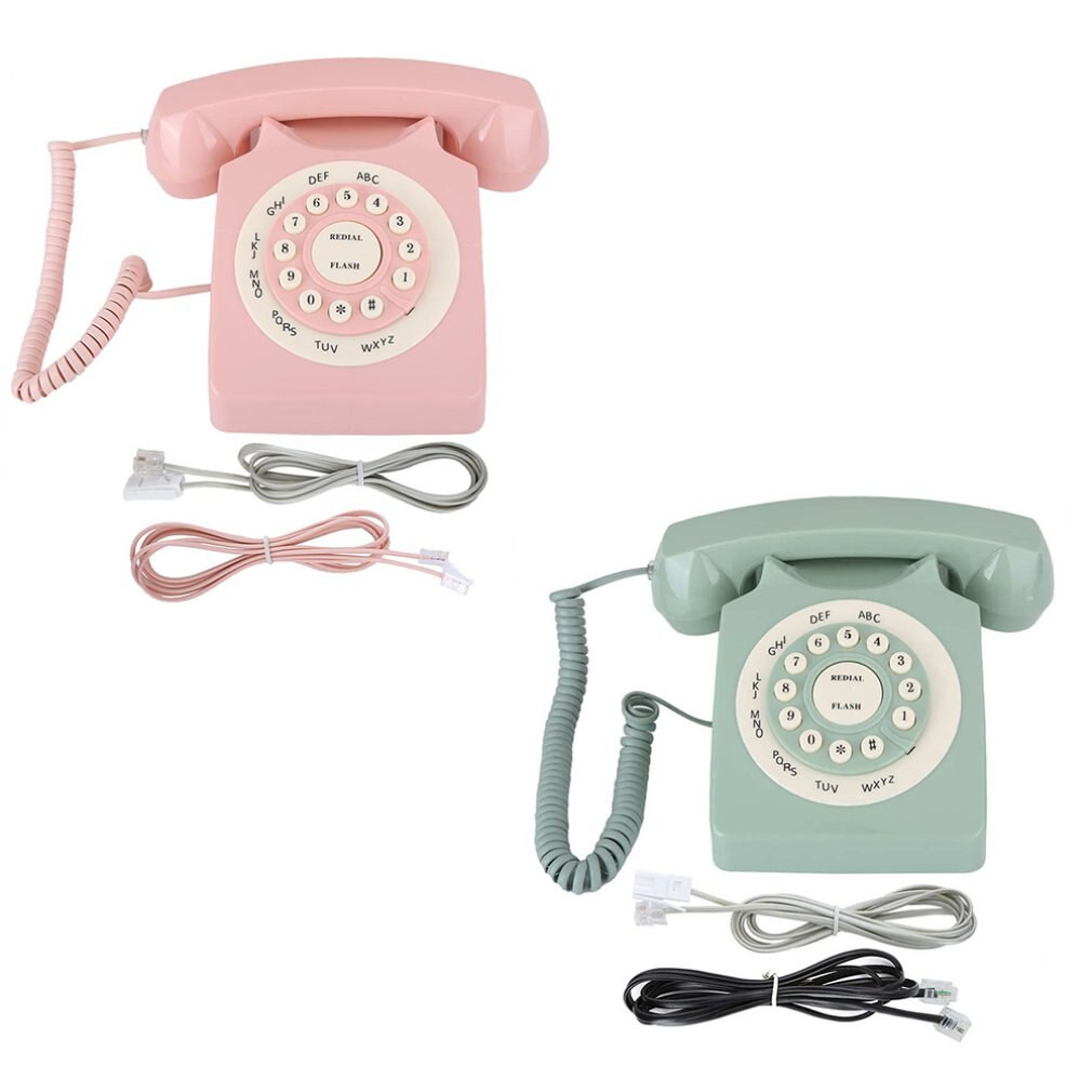 Antique European Vintag Landline Telephone Green High Definition Call Large Clear Button Landline Telephone