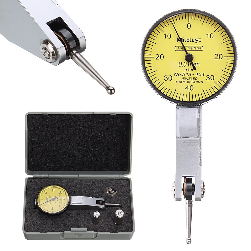 Indicador de prueba de Dial preciso, instrumento de medición de precisión métrica con rieles de cola de milano, montaje 0-40-0, 0,01mm, Mayitr