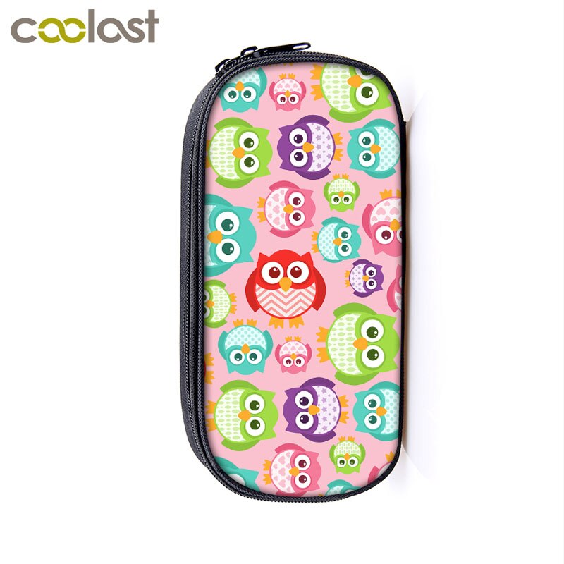Nuit oiseau hibou imprimer étuis à cosmétiques porte-crayons femmes sac de maquillage filles papeterie sac école étui boîte à crayons fournitures scolaires: qbbxmty06