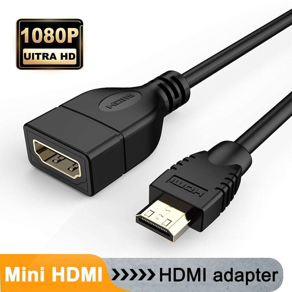 Mini Hdmi Adapter Mini Hdmi Male Naar Hdmi Female Kabel 1080P 3D Hdmi Extender Connector Converter Voor Hdtv Multimedia hdmi Mini