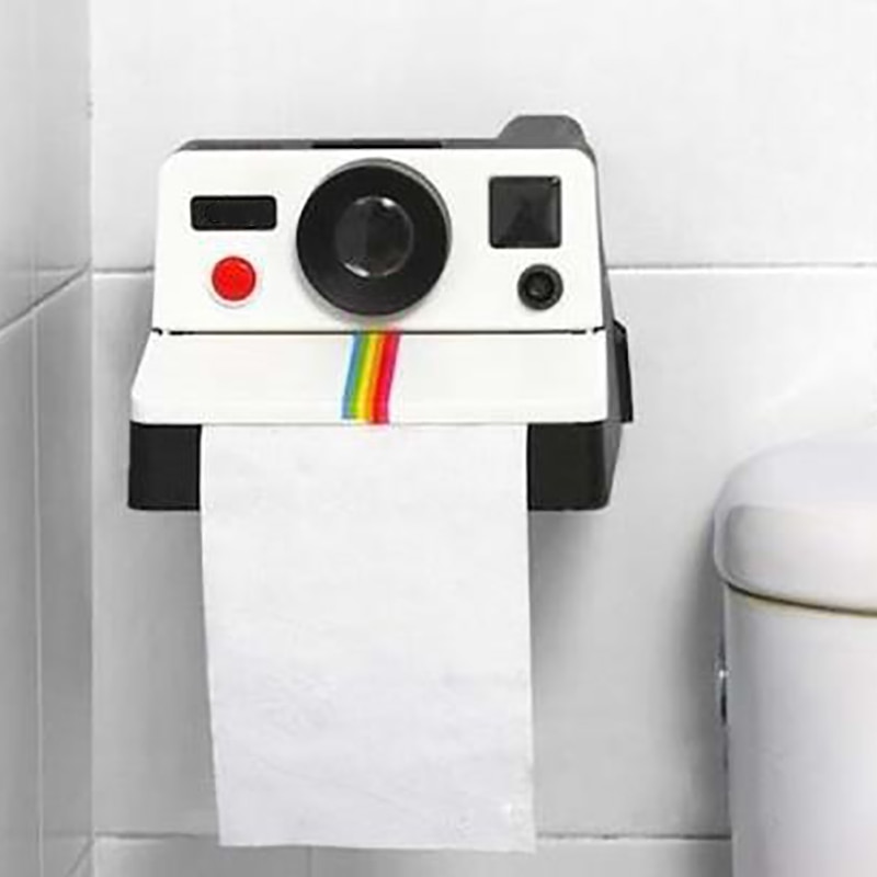 Caja de pañuelos con forma de cámara Polaroid para baño, Portarrollos de papel higiénico Retro para decoración creativa, nueva