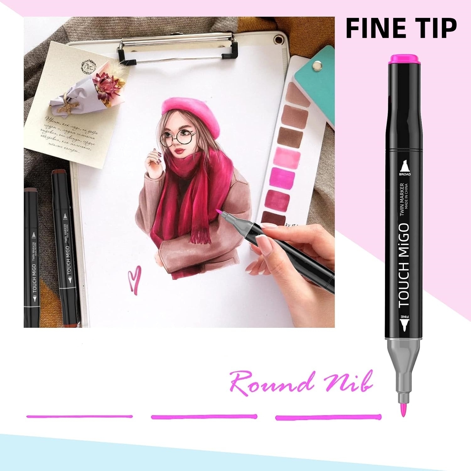 Zestaw markerów artystycznych 24-80 kolorów, markerowe pisaki na bazie alkoholu i oleju, dwustronne, trwałe pisaki robić kolorowania, graffiti, mangi, artykuły szkolne i plastyczne.