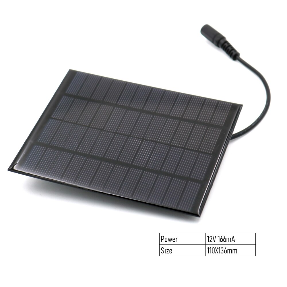 Zonnepaneel 12V 1.5W 2W 2.5W 3W 4.2W 5W 7W 10W mini Zonnestelsel Diy Voor Batterij Mobiele Telefoon Opladers Draagbare 5.5*2.1 Dc Plug: 2W