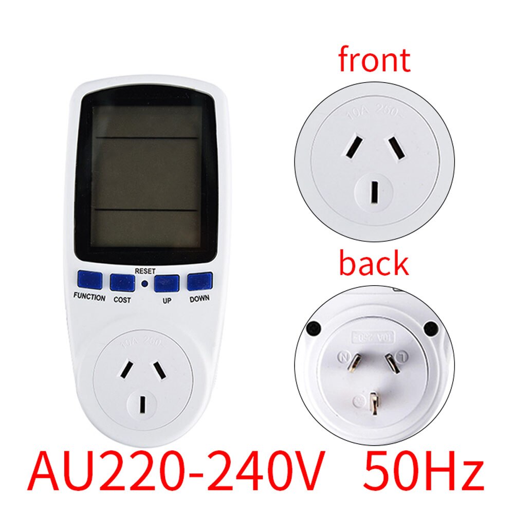 Digitale Lcd Power Meter Wattmeter Socket Wattage Kwh Energie Meter Fr Us Uk Au Br Meten Outlet Power Analyzer: AU Plug