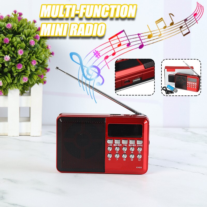 Portable Bluetooth digital FM radio multifunctional mini mp3 format music player outdoor speaker charging support TF Card
