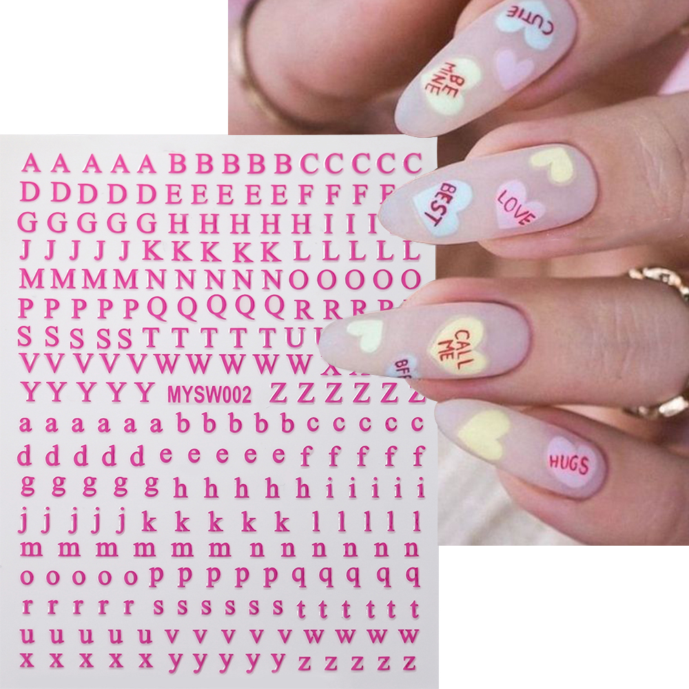 Calcomanías adhesivas con letras en inglés doradas y plateadas, pegatinas 3D metálicas con 26 alfabeto para decoración de uñas, deslizadores de manicura con letras 3D, 1 ud.