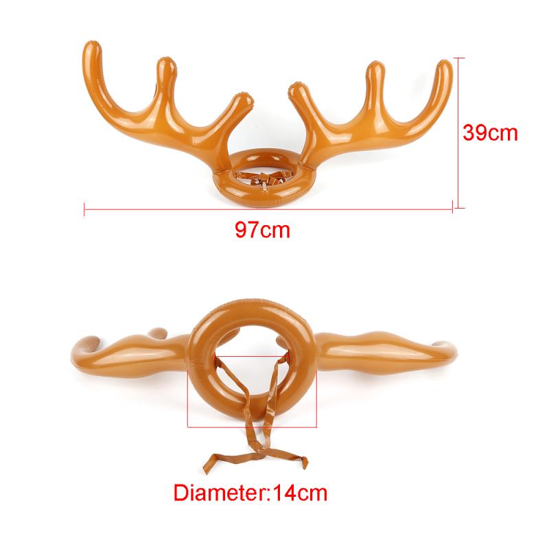 Opblaasbare Kerstman Grappig Rendier Antler Herten Hoofd Hoed Ring Toss Kerstvakantie Party Game Speelgoed Voor Kind speelgoed