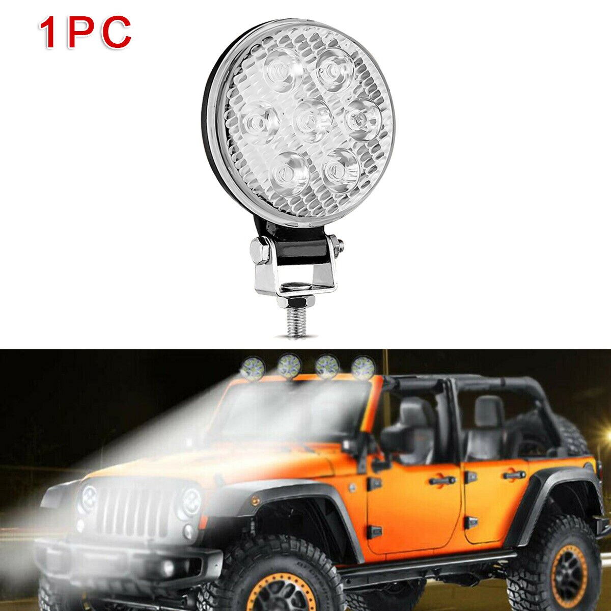Foco LED de trabajo lámpara de coche y camión impermeable IP67 motocicleta blanca Universal: 1pc
