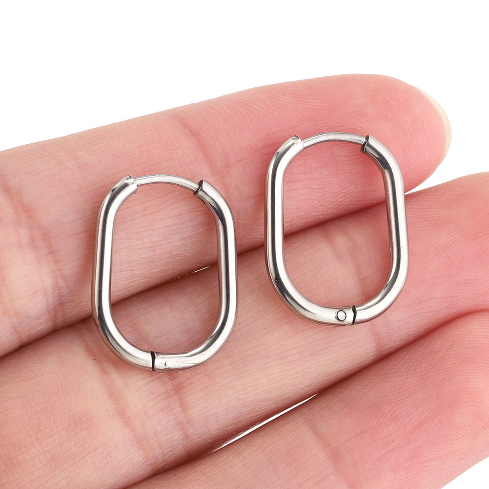 Pendientes de aro de acero inoxidable para mujer, joyería para Piercing, aro para prevenir alergias, joyería al por mayor, 6 uds.