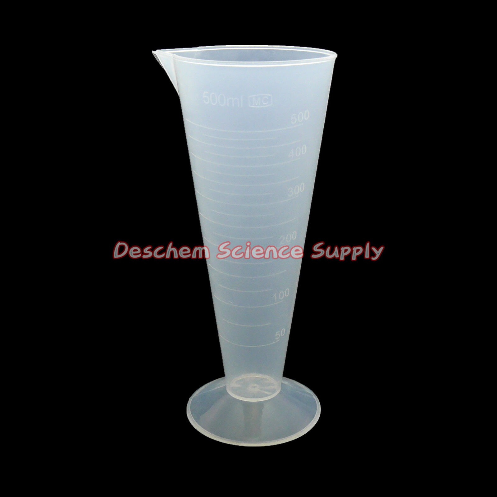 500mL Plastic Conical Measuring Cup,Laboratory Chemistry Plasticware