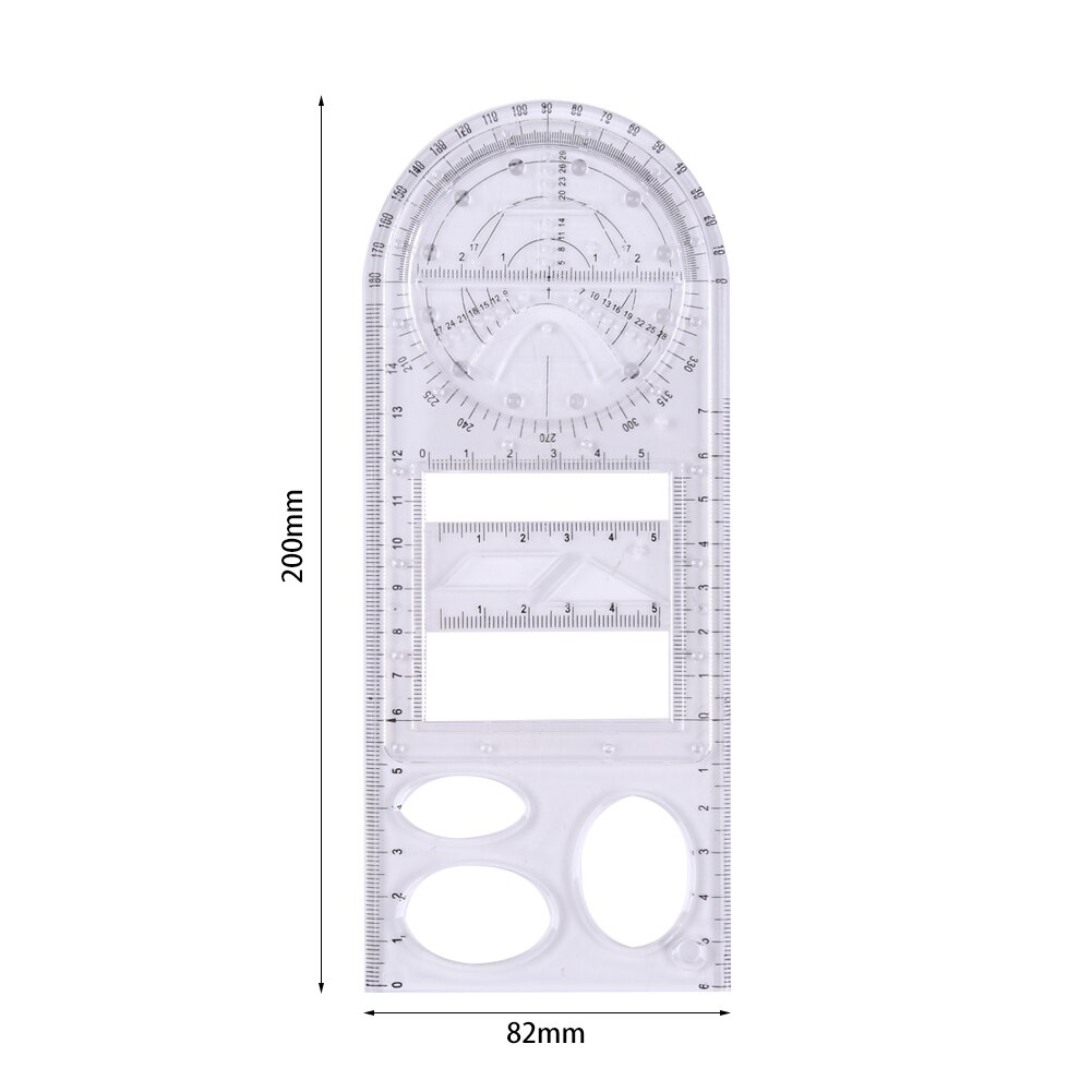 Multifunction Geometric Ruler Geometric Drawing Template Measuring Scale Tool for School Architecture Drawing Rulers Supplies
