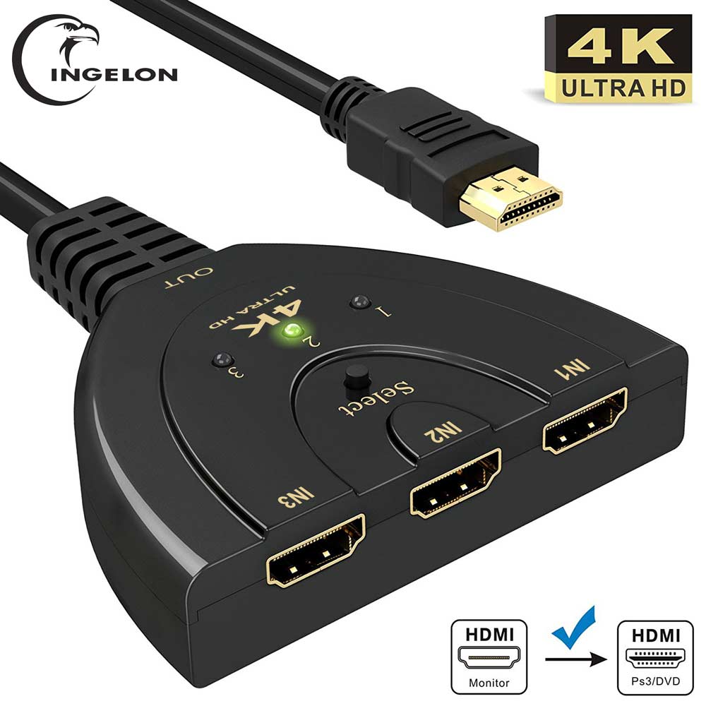 Ingelon 3 Port kvm HDMI Splitter Schakelaar 3in1 hdmi adapter 1080 P 4 K Switcher voor HD DVD Xbox PS3 PS4 laptop &amp; PC
