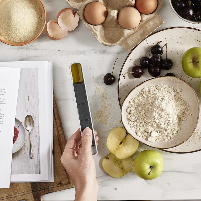 Plastic Measuring Spoon 12-speed Adjustable Scale Dosing Spoon Baking Tool Teaspoon Measure Kitchen Accessories Measure Tool