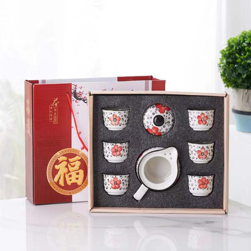 Luxury Chinese-style Tea Set Ceramic 7-piece Set Teapot Teacup Teapot Full Set of Ceramic Kung Fu Tea Set For Making Tea: 5