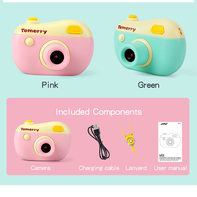 Temerry Toy V01 8MP 2,0 pulgadas HD pantalla niños Mini cámara Digital videocámara cámaras Temerry Toy con juegos de juegos