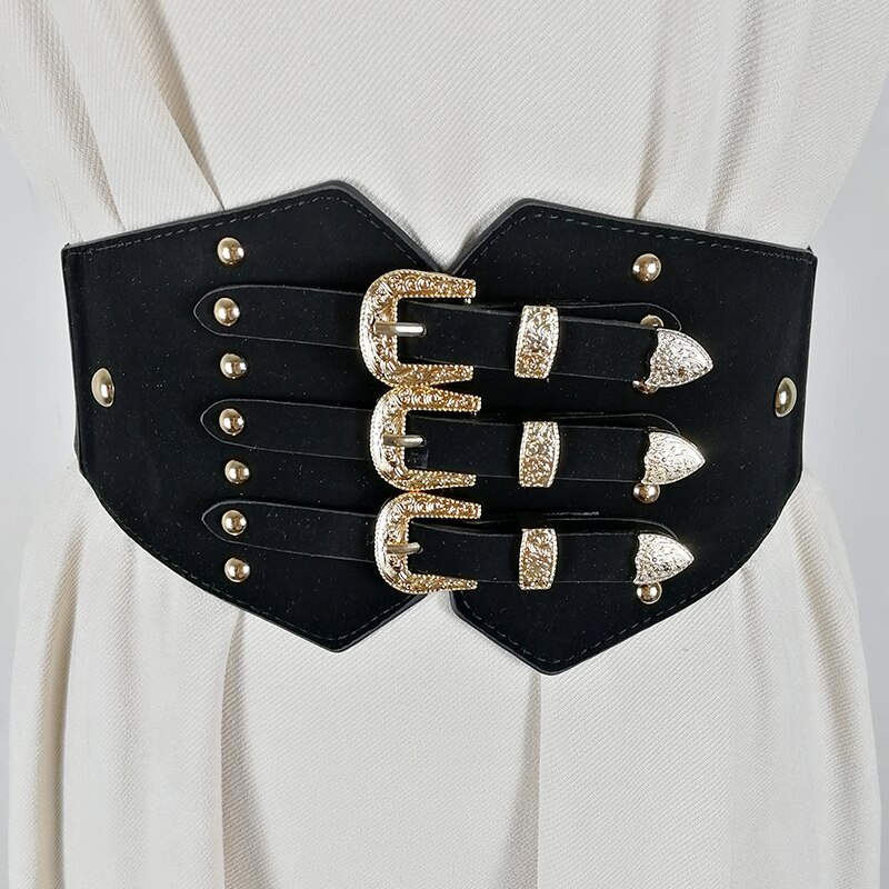Cinturón elástico de corsé de talla grande cinturones anchos para mujer cintura elástica fajines cinturón grande vestido Vintage Ceinture Femme