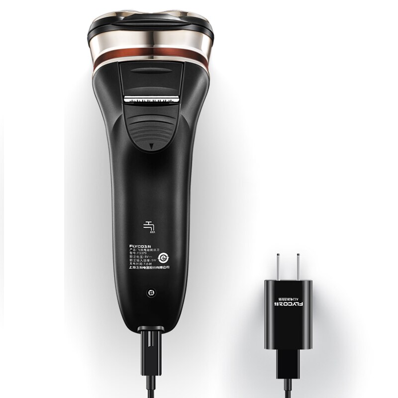 Flyco-Afeitadora eléctrica FS379 para hombre, máquina de afeitar portátil con 1 hora de carga, cuchilla 3D flotante, soporte de Afeitadora eléctrica, recortadora emergente impermeable