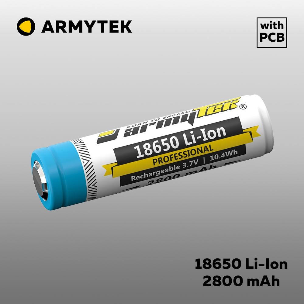 Armytek 18650 Li-Ion Batterij 2800 Mah Oplaadbare Batterij Beschermd Voor Zaklamp/Torch Alleen