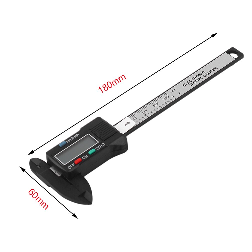 Mini calibrador Digital práctico, herramientas de medición de 0-100mm/0,2mm, compuesto de fibra de carbono MM y pulgadas