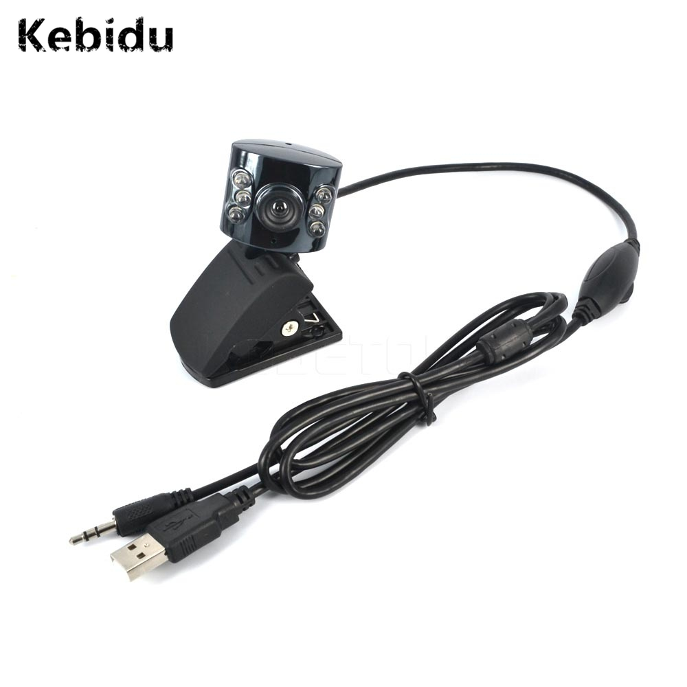 Kebidu USB 30 mega Pixel 6 LED Licht Dimmer Clip-auf Netz Nocken Kamera Webcam Mit Mikrofon für PC Laptop