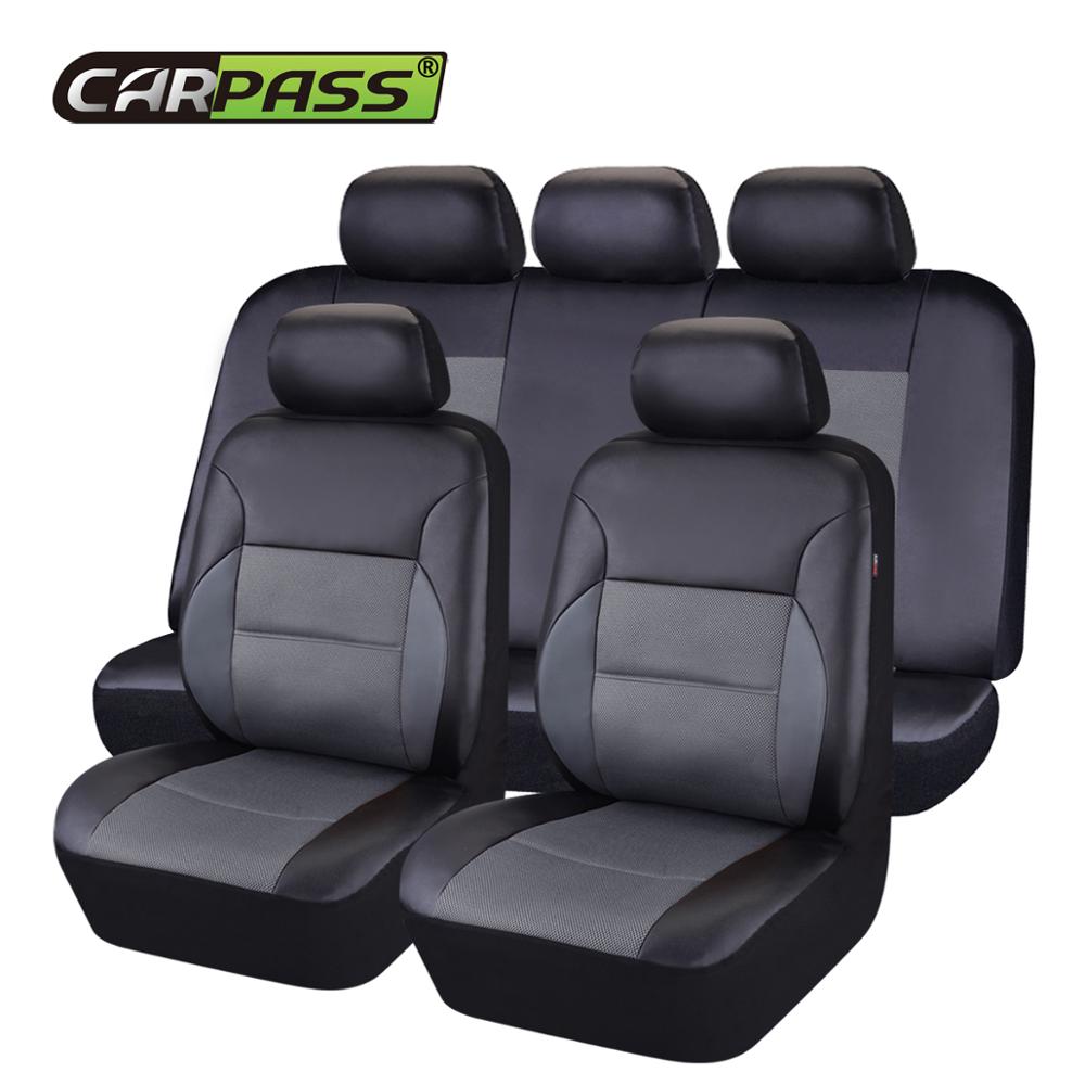 Auto-Pass Pvc Lederen Auto Bekleding Universele Bekleding Interieur Accessoires Auto-Styling Automobiles Stoelhoezen: Grijs