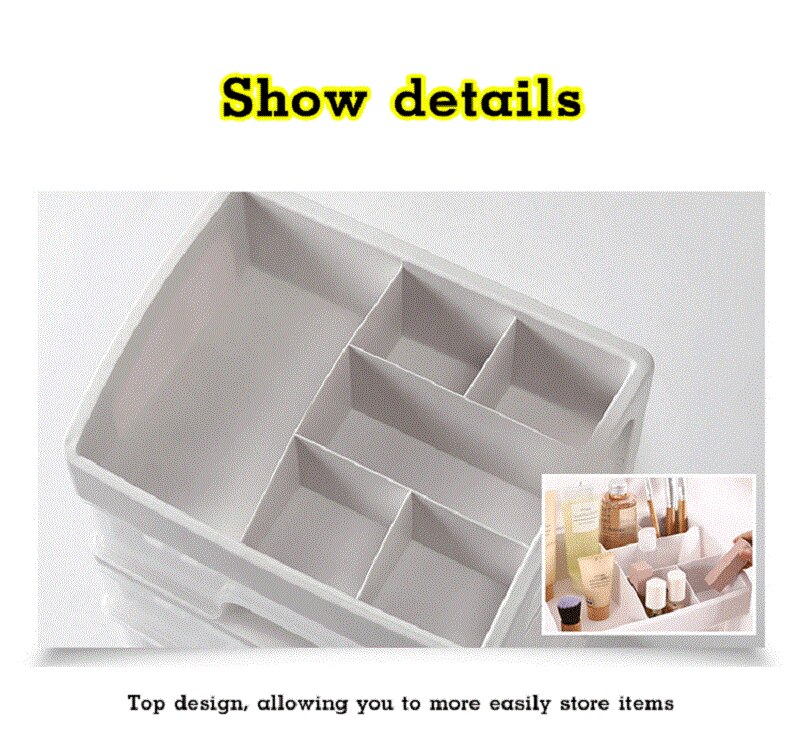 3-layer Organizer Box Drawer Storage Box Plastic Document Sundries Holder Cosmetic Cabinet Storage Organizer Desktop Makeup