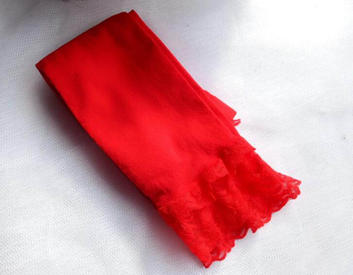 Leggings til børn cropped bukser blonder leggings pige fløjl lesbisk fem point bukser strømpebukser regnbue farve leggings til børn: Rød