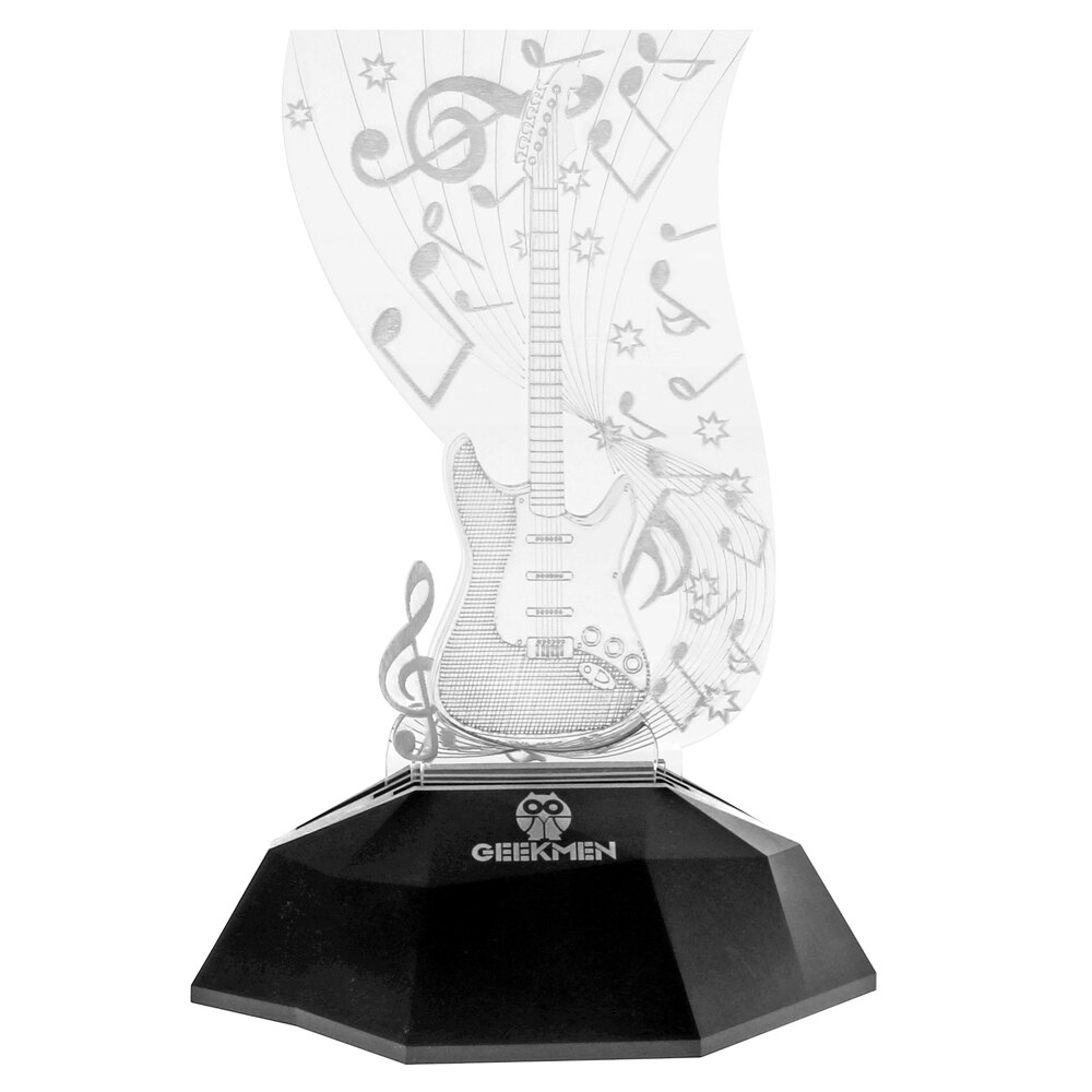 Music Note Lighting Art Music Instrument Guitar 3D Line Lamp LED Decorative Desk Lamp Guitarist Music Room Night Decor