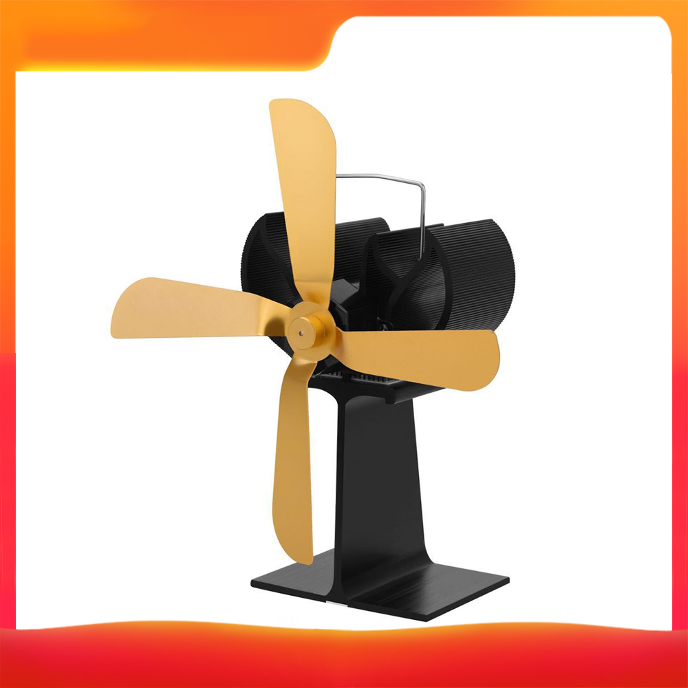 4 Blades Home Fireplace Fan Heat Powered Stove Fan Efficient Heat Distribution Fans Fuel Saving