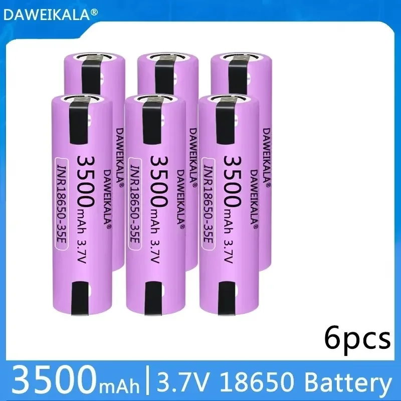 2025 Neuer 35E 18650 3500 mAh Hochleistungs-Entladungs-Akku mit 20 A Hochstrom und DIY-Nickelstreifen: Gelb