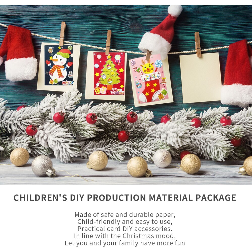 4 Set DIY Cards Lovely Sweet Craft Fun Durable Kids Accessories Handmade Cards Xmas Cards Greeting Cards