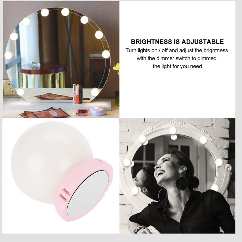 Make-upspiegel, kaptafel, led-lampen, set, usb-oplaadpoort, cosmetische verlichte make-upspiegels, lampen met instelbare helderheid