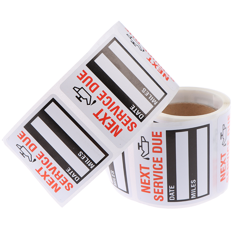 100pcs/roll Oil Change Service Reminder Stickers Window Sticker Adhesive Labels Car