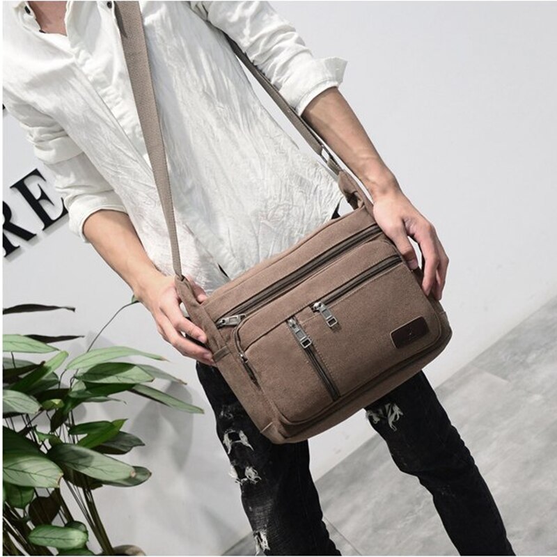 Sacs à bandoulière en toile pour adolescents, sacoches de voyage, sacs d'école solides à fermeture éclair