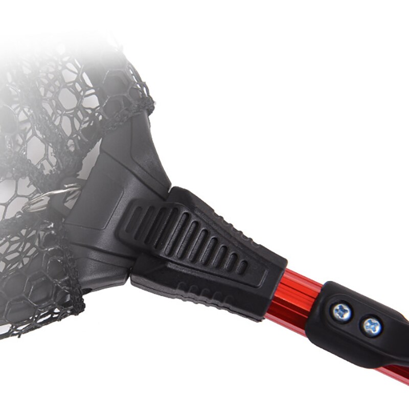 Fishing Net Retractable Folding Fishing Brail Blue Soft Rubber Landing Net Eva Handle Fishing Nets Tools Fish Nets Accessories