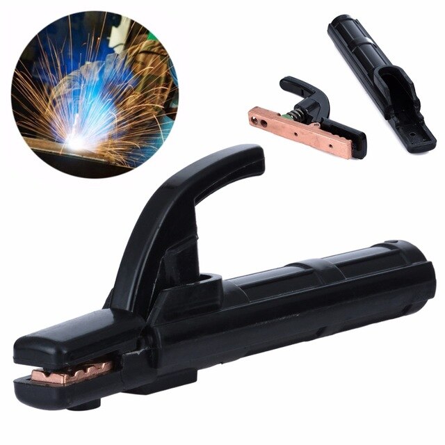 1 varilla de soldadura de cobre con soporte para electrodos 300A, herramienta de abrazadera de Mango antideslizante para minería de fábricas de barcos
