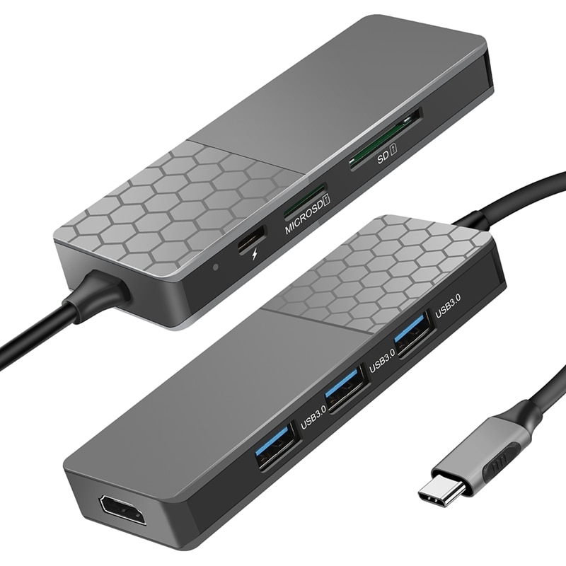 Tipo-C attracco stazione USB 7-in-1 HDMI Tipo C centro di Interfaccia di Rete Accessori: Default Title