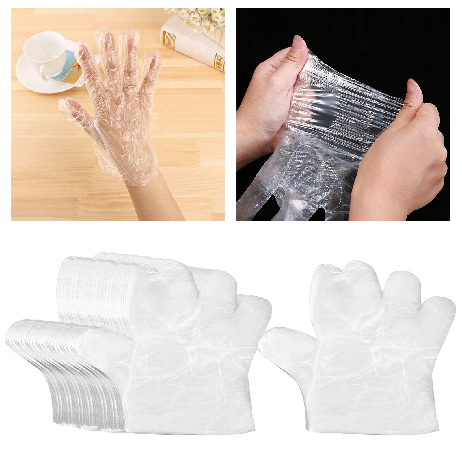 Disposable Clear Plastic Gloves Kitchen Cleaning Painting Hand Protection Gloves: 1000pcs