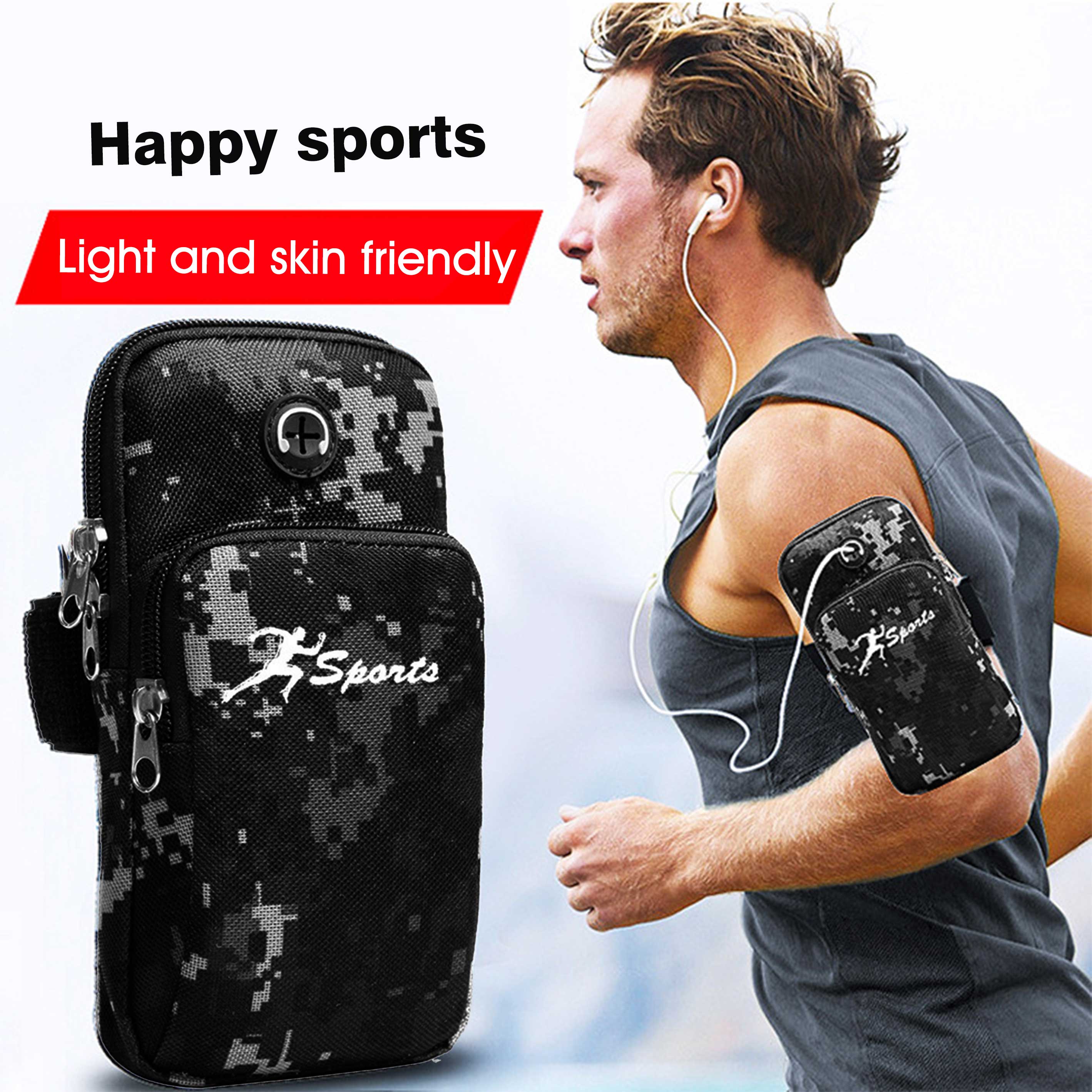 Elastische Sport Telefoon Houder Handsfree Zweet Absorberende Fitness Running Opslag Multi Layer Fietsen Arm Bag Anti Slip Ademend: 5