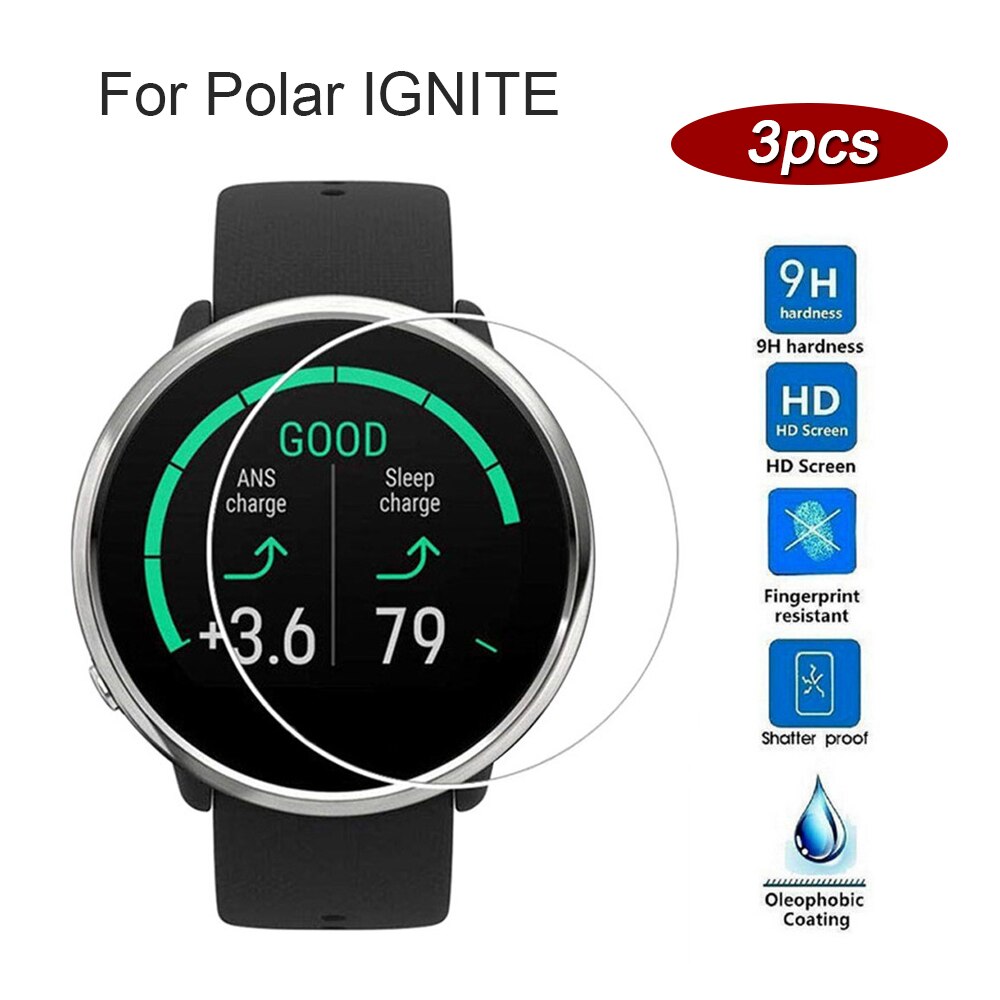 3pcs Tempered Glass For Polar IGNITE Smart Watch Protective Glass Screen Protector Bubble Free Anti-Scratch Ultra Thin 9h glas