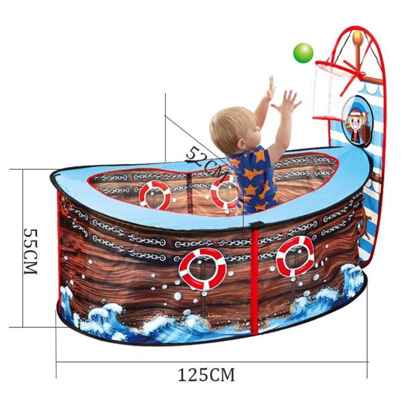 Children Game Tent Outdoor Indoor Pirate Ship Ball Pool Play Tent Kids Safe Foldable Playpens Game Pool Of Balls For Kids